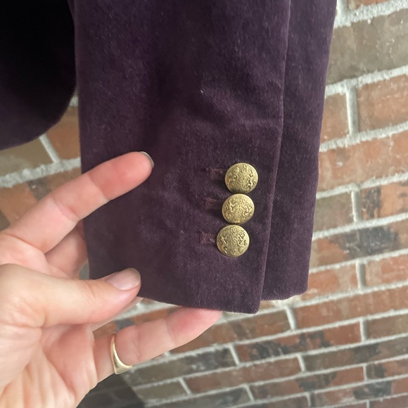 J. Crew purple velvet blazer, size 4 - Picture 2 of 4